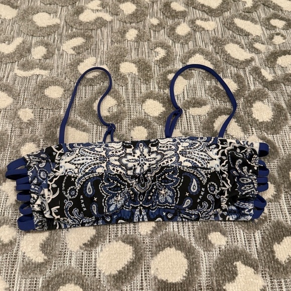 Becca By Rebecca Virtue Blue Americana Bandeau Bikini Top - Picture 4 of 6